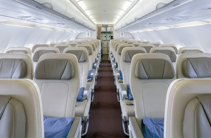 interior del avión